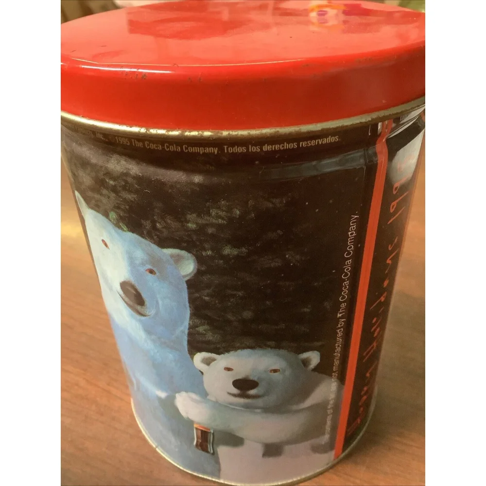Collectible Coca-Cola Happy Holidays Polar Bear Family Tin 1995